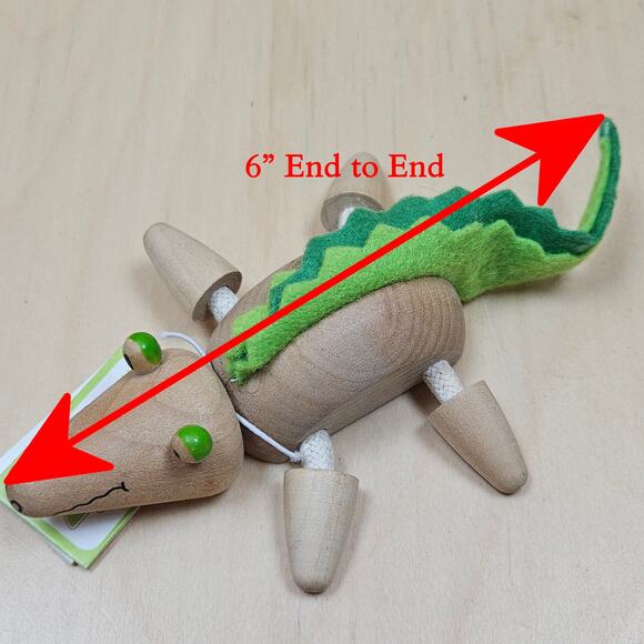 NWT Wooden Crocodile Animal Toy Anamalz Collectible Eco-friendly Multi-Sensory - Picture 6 of 6